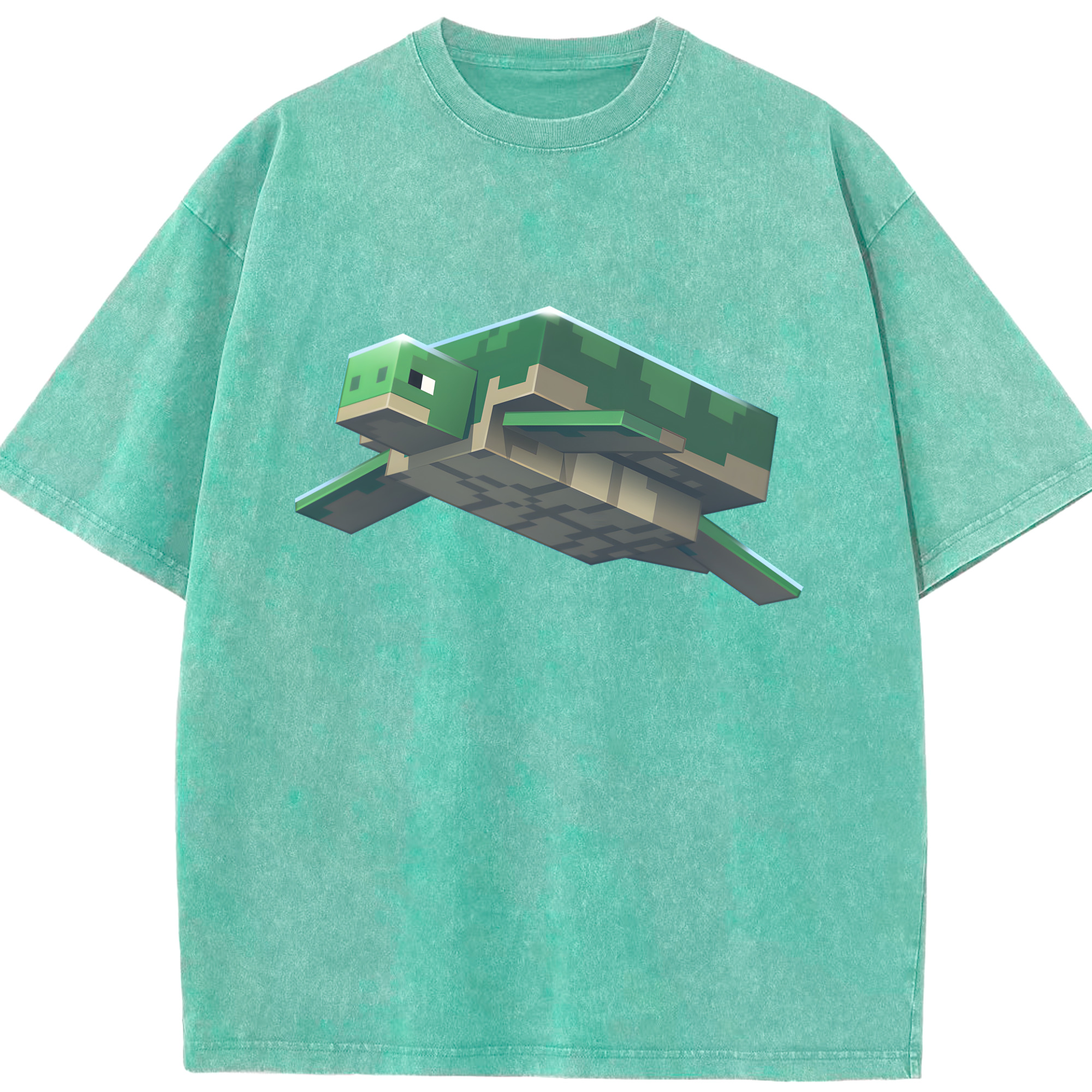 （画像用） マインクラフト ブロックの世界 Minecraft MC Block world 綿100% ヴィンテージ風 半袖Tシャツ（フロントプリント）